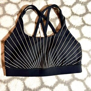 Lululemon Black Striped Women's Sports Bra